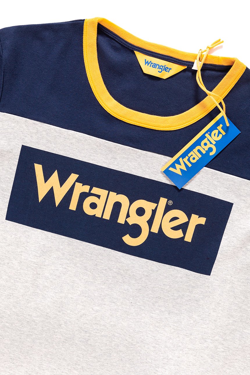 KOSZULKA WRANGLER B&Y RUGBY LOGO TEE MID GREY MEL W7B87GK37