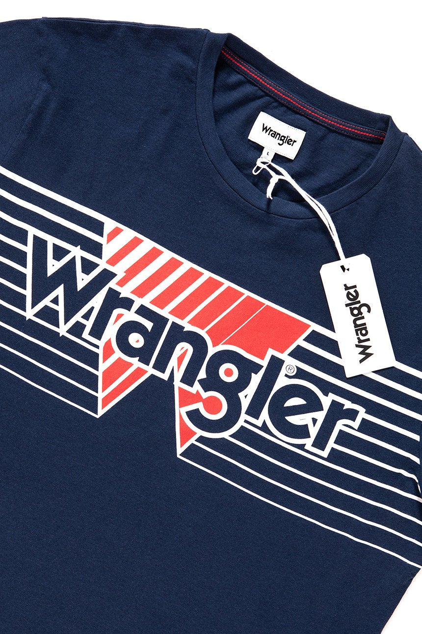 KOSZULKA WRANGLER AMERICANA TEE NAVY W7B93FQ35