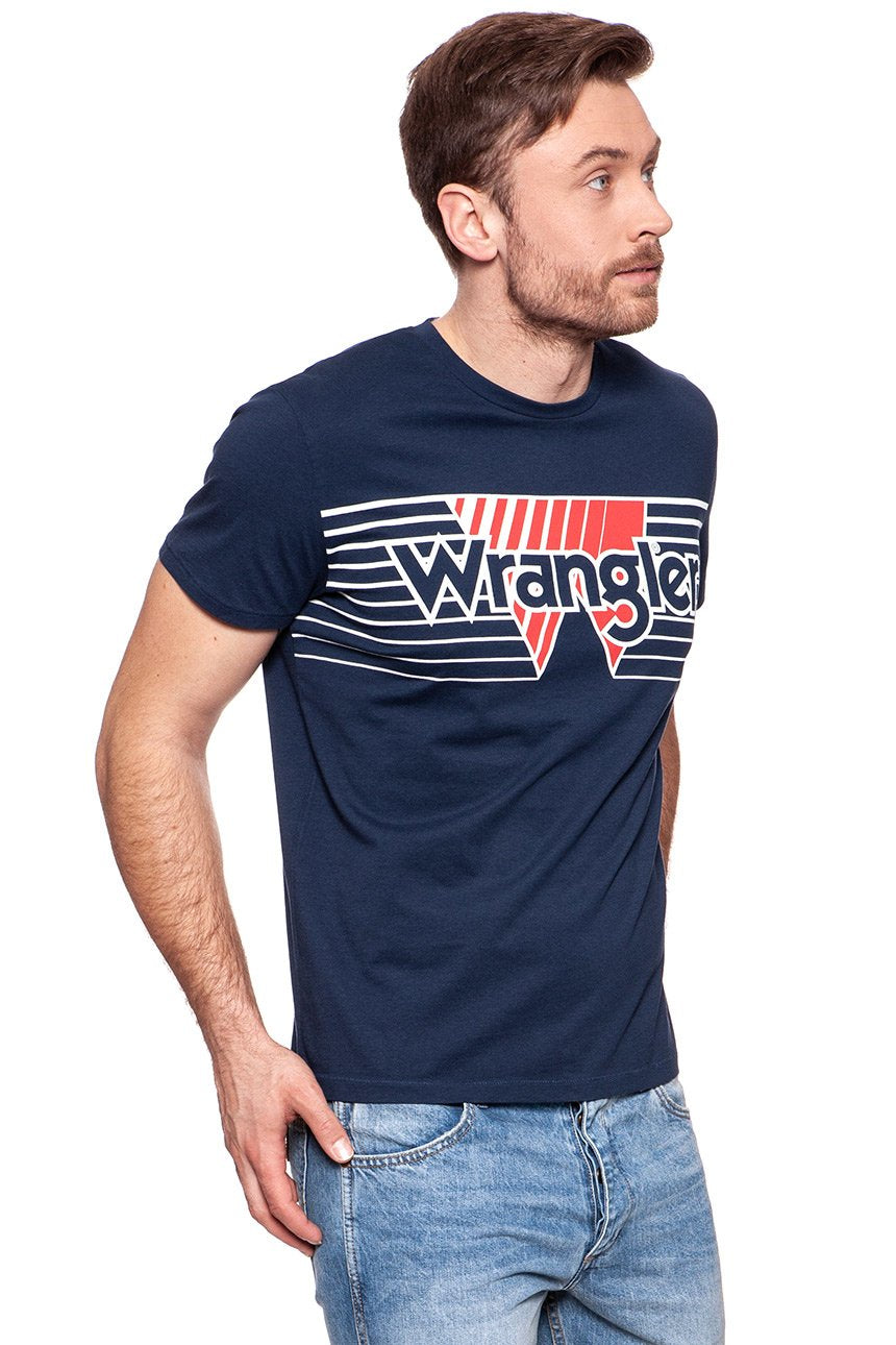 KOSZULKA WRANGLER AMERICANA TEE NAVY W7B93FQ35