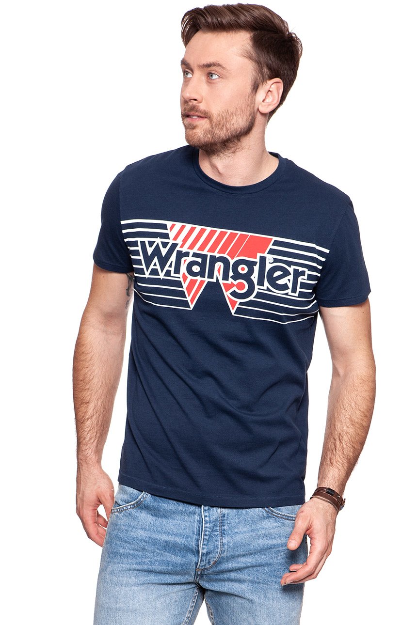 KOSZULKA WRANGLER AMERICANA TEE NAVY W7B93FQ35