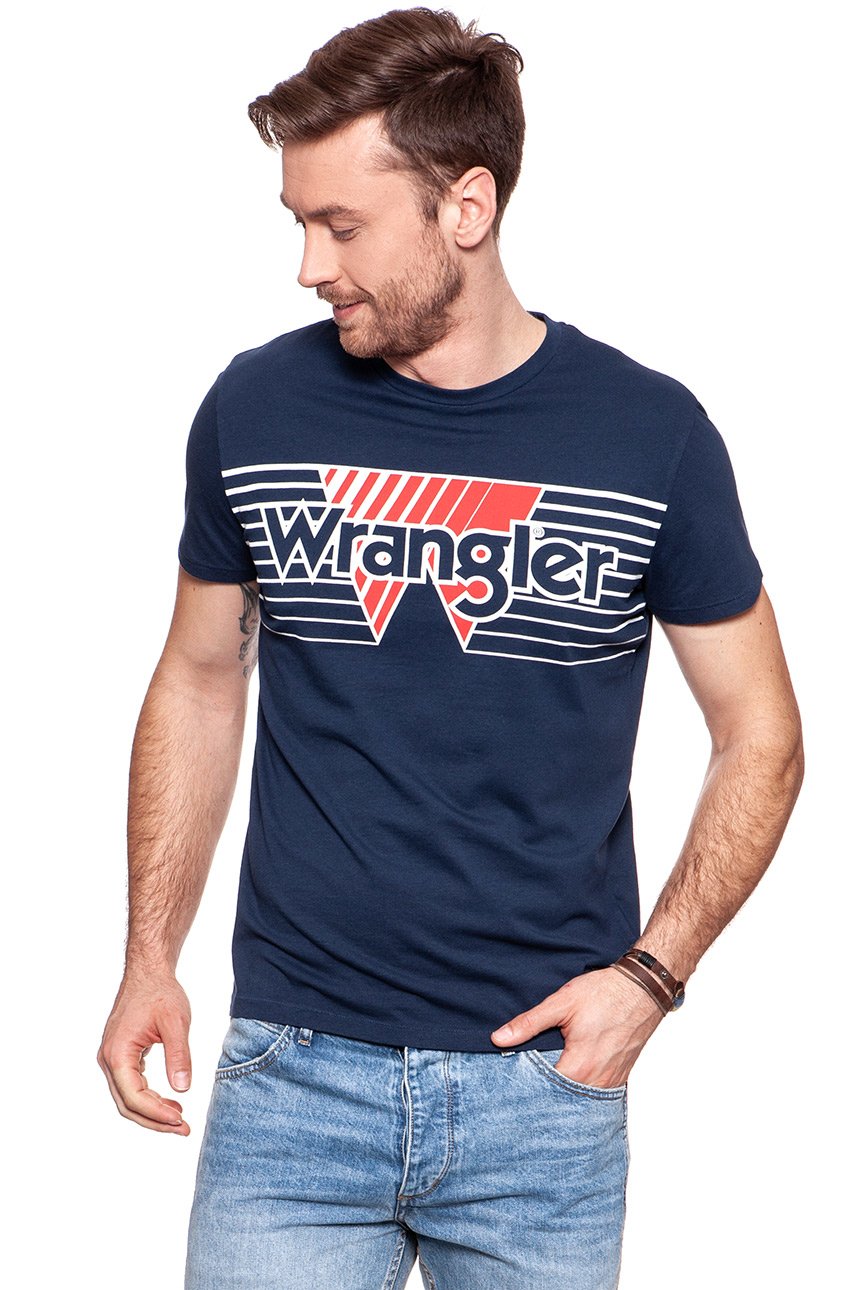 KOSZULKA WRANGLER AMERICANA TEE NAVY W7B93FQ35