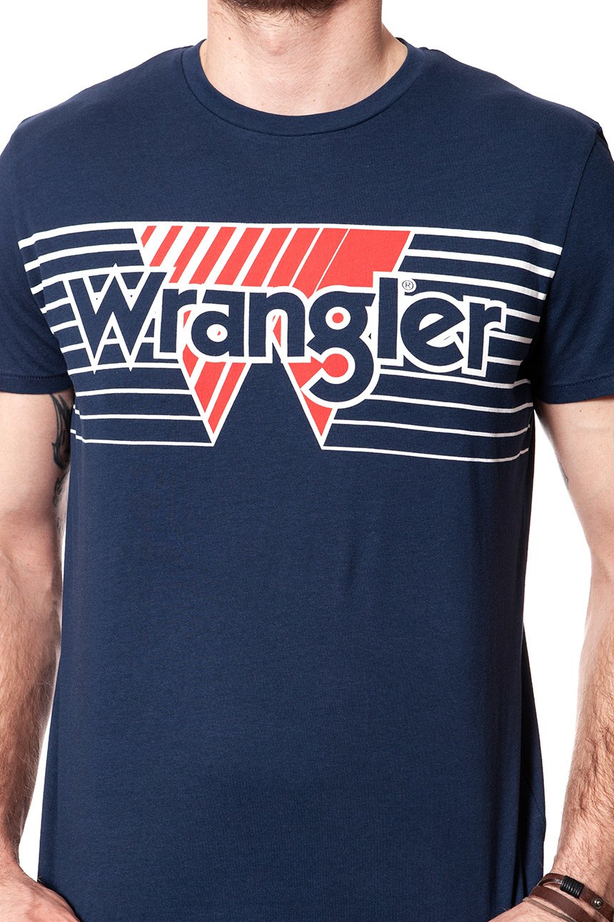 KOSZULKA WRANGLER AMERICANA TEE NAVY W7B93FQ35