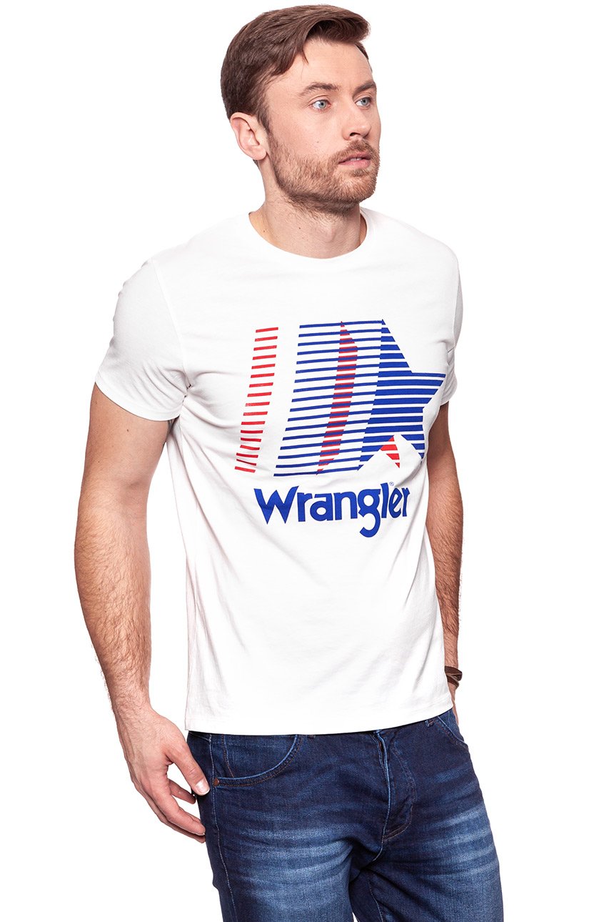 KOSZULKA WRANGLER SS AMERICANA TEE OFFWHITE W7C06FK02