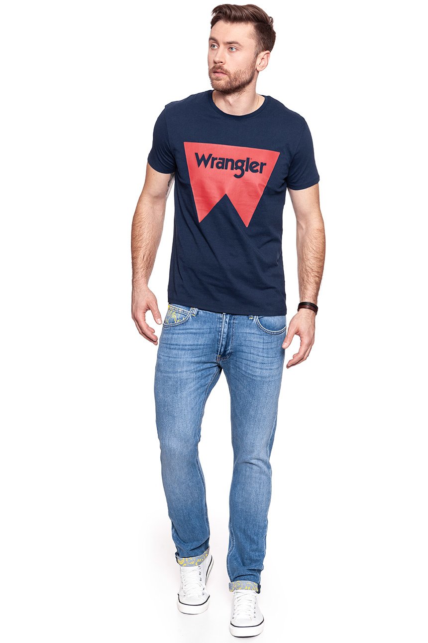 KOSZULKA WRANGLER SS LOGO TEE NAVY W7C50FQ35