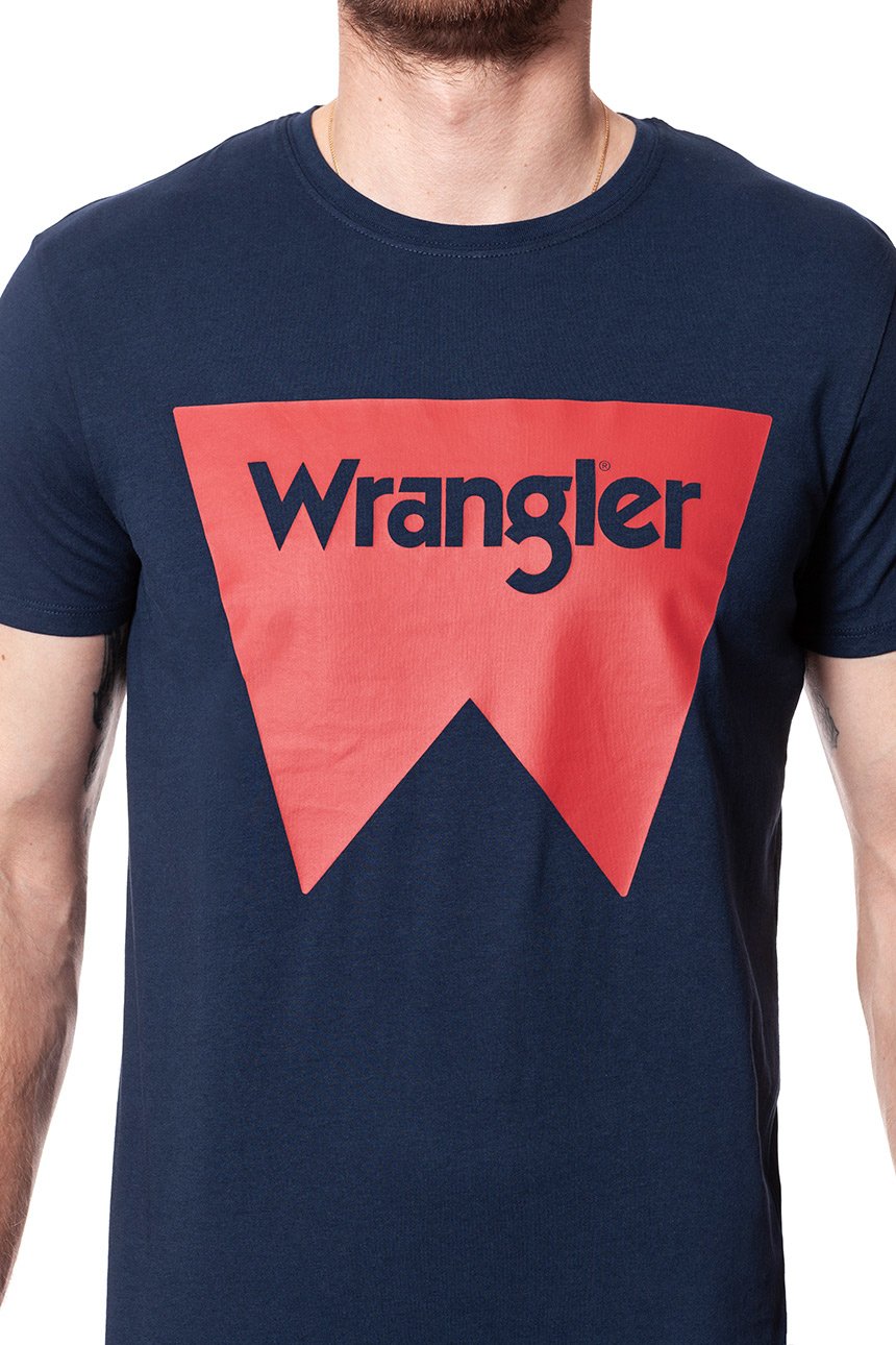 KOSZULKA WRANGLER SS LOGO TEE NAVY W7C50FQ35