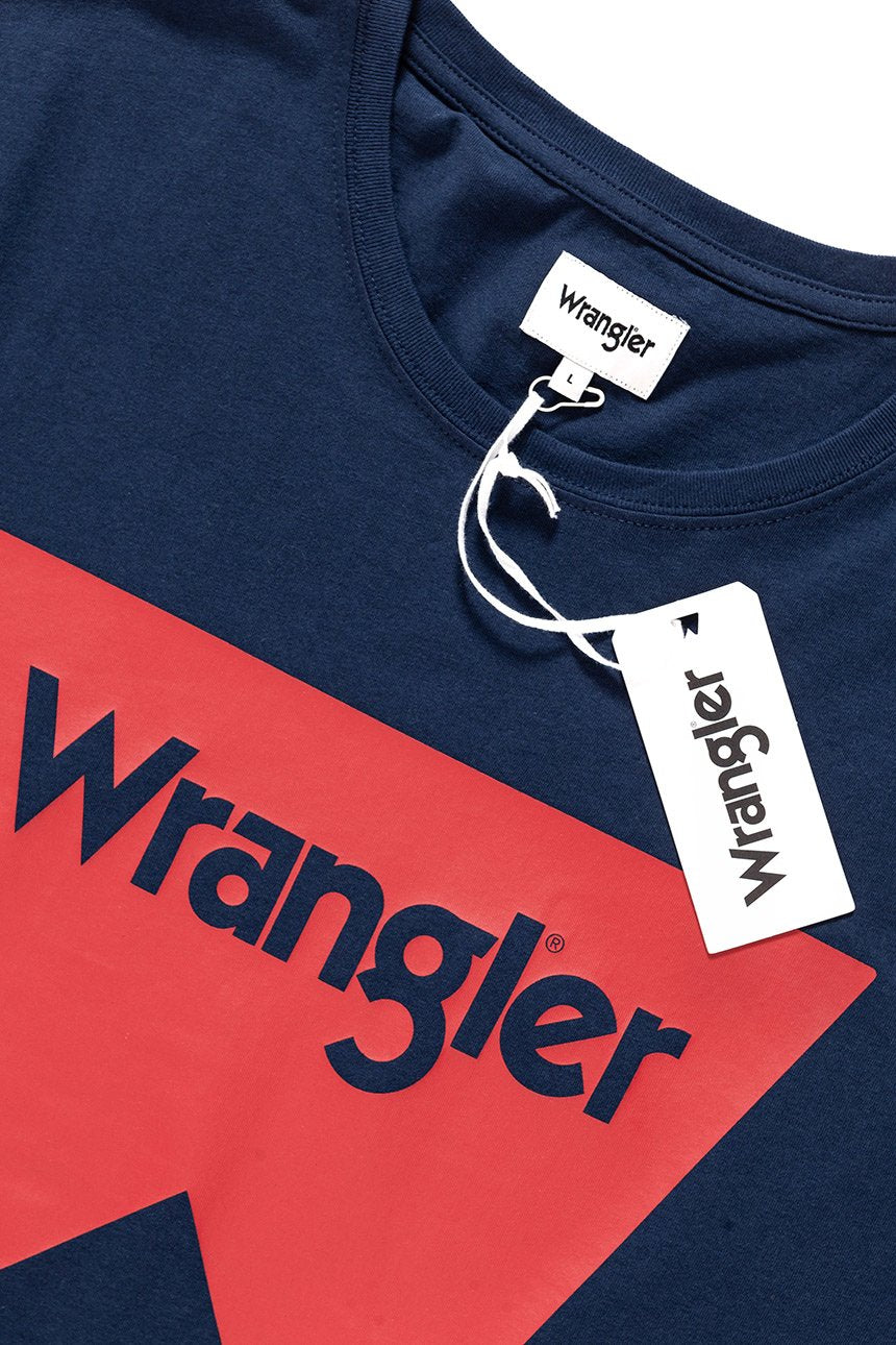 KOSZULKA WRANGLER SS LOGO TEE NAVY W7C50FQ35