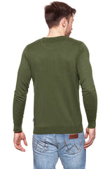 MĘSKI SWETER WRANGLER CREW NECK KNIT IVY GREEN W8538Q8IX