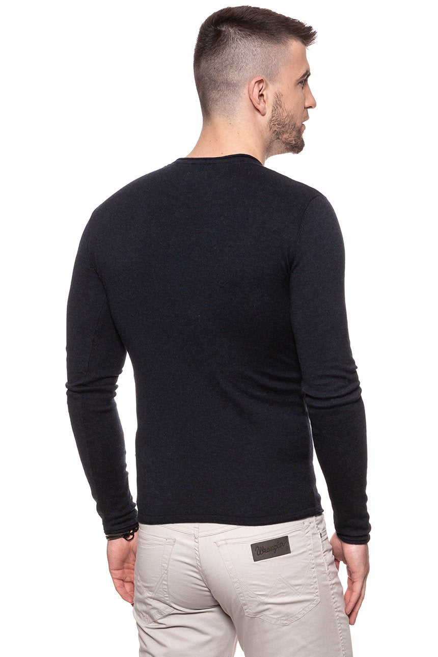 MĘSKI SWETER WRANGLER ROLL EDGE CREW DARK NAVY W8624RGAE