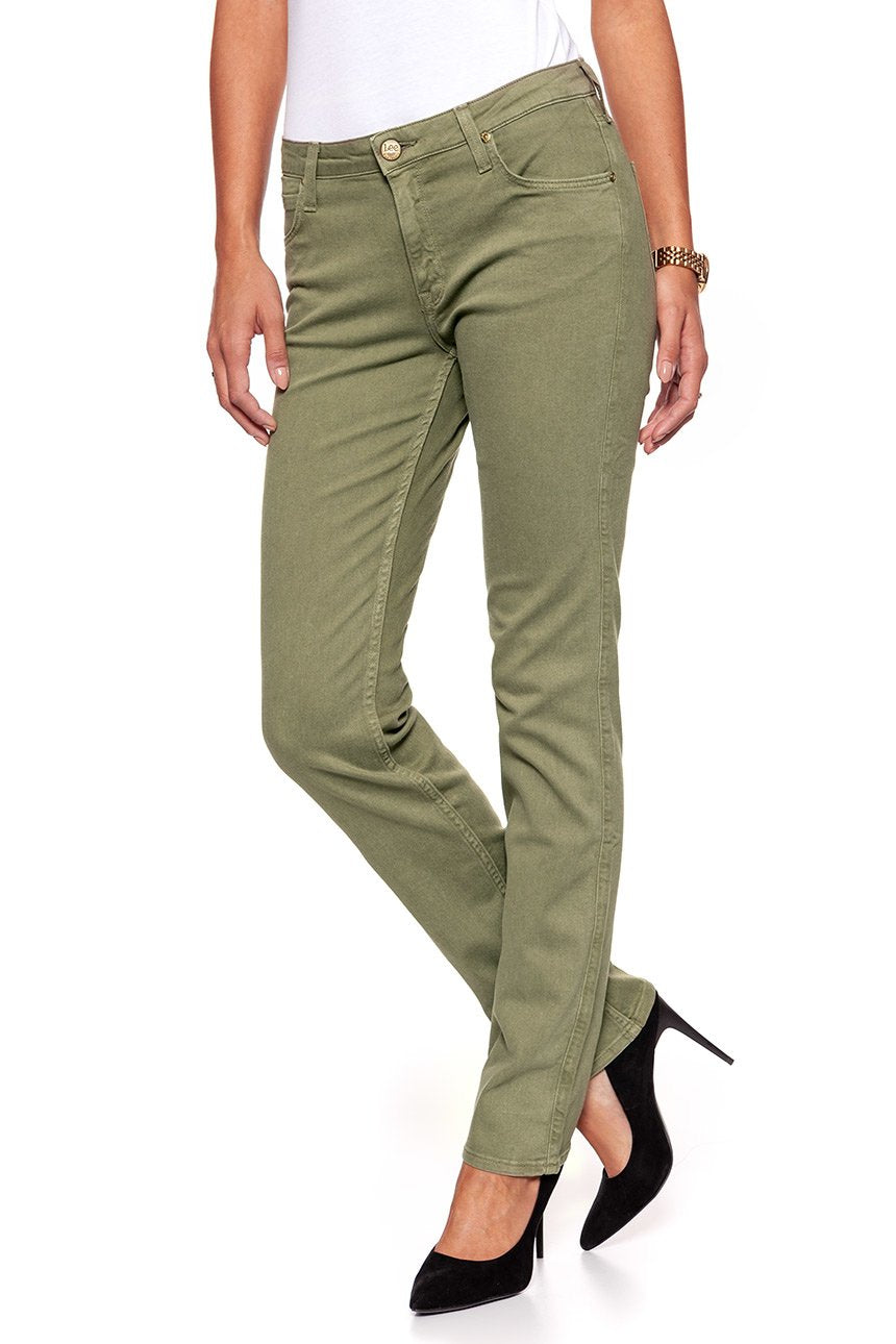 JEANSY DAMSKIE LEE MARION ARMY GREEN L301FRGX