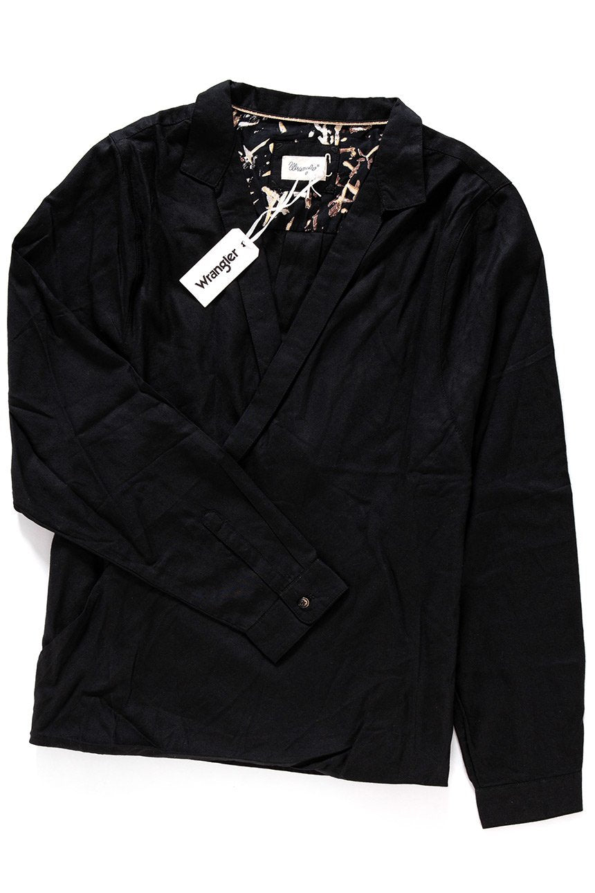 KOSZULA WRANGLER L/S WRAP SHIRT BLACK W5180BD01