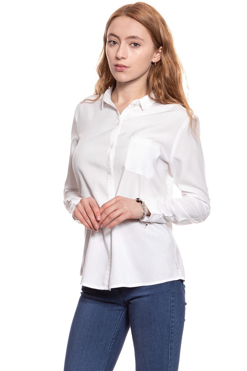 KOSZULA WRANGLER SOLID SHIRT WHITE W518RSE12