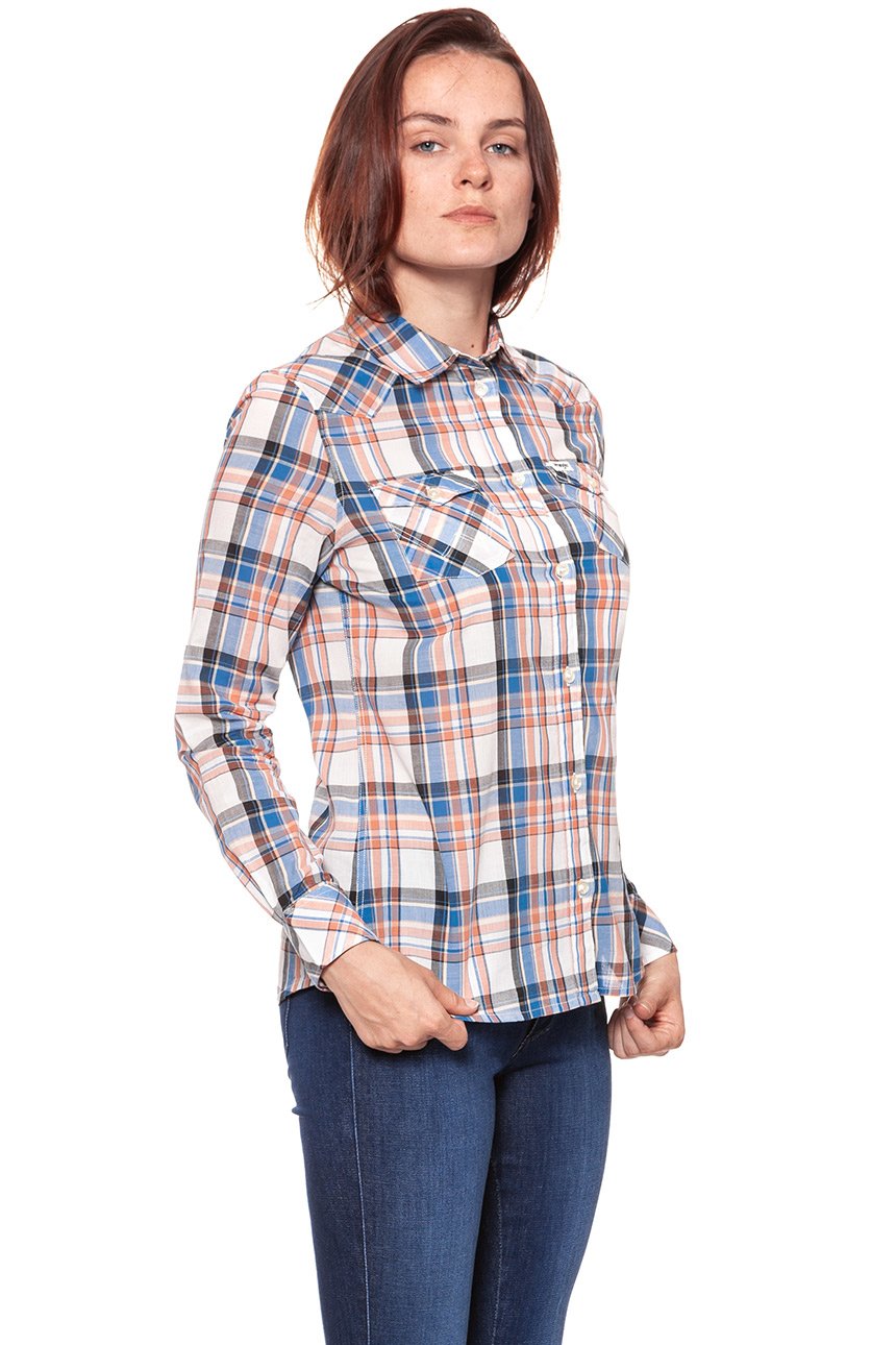 KOSZULA WRANGLER CHECK SHIRT GLOW ORANGE W5240LU48