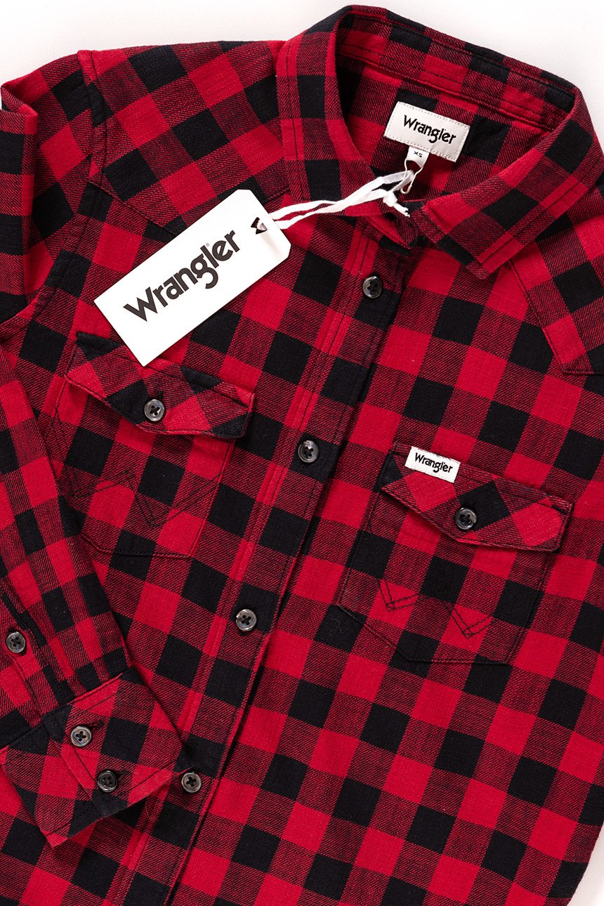 KOSZULA WRANGLER LS WESTERN SHIRT SCARLET RED W5240N6UU