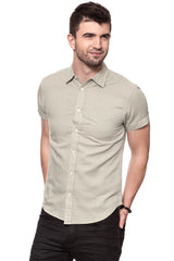 KOSZULA MĘSKA KRÓTKI RĘKAW WRANGLER SS 1PKT SHIRT PLAZA TAUPE W5860LOU5