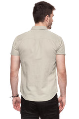 KOSZULA MĘSKA KRÓTKI RĘKAW WRANGLER SS 1PKT SHIRT PLAZA TAUPE W5860LOU5