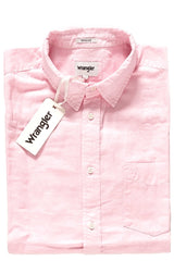 KOSZULA MĘSKA KRÓTKI RĘKAW WRANGLER SS 1 PKT SHIRT PEPPA PINK W5860LOU6