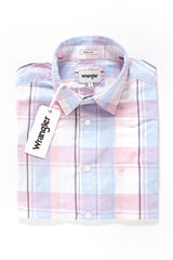 KOSZULA MĘSKA KRÓTKI RĘKAW WRANGLER SS 1PKT SHIRT CHALK PINK W5860NQWG