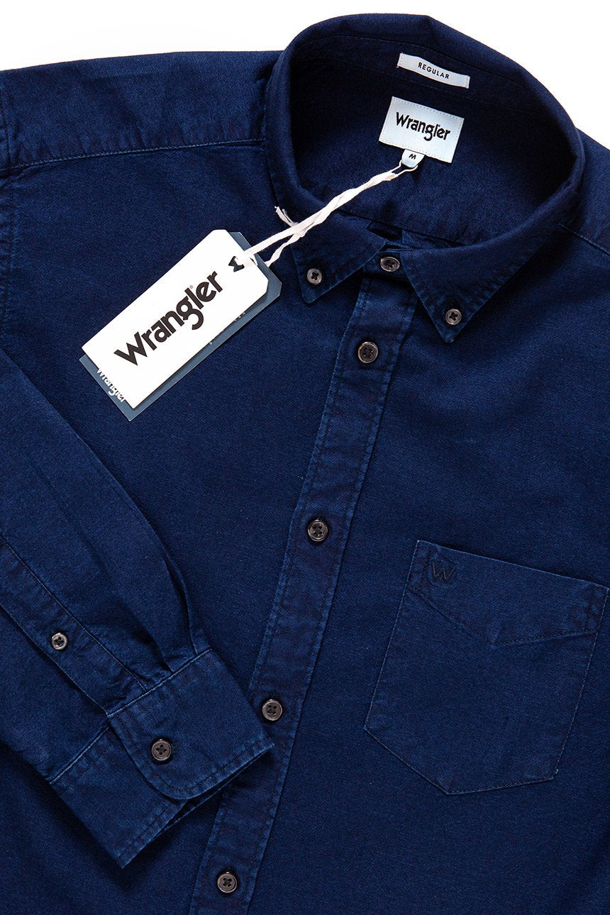 KOSZULA WRANGLER LS 1PKT BUTTON DOWN DARK INDIGO W5874BM1E