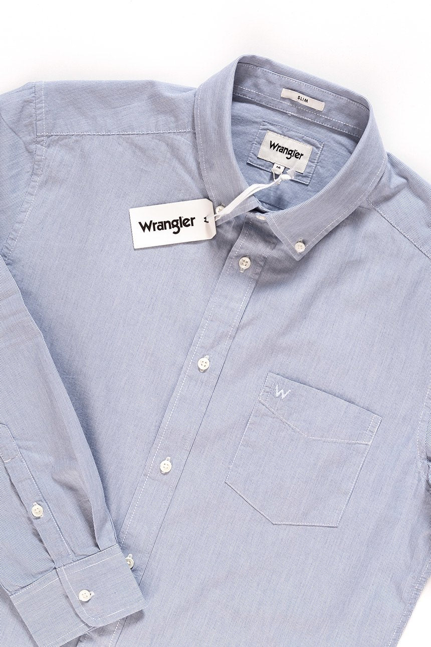 KOSZULA WRANGLER LS 1PKT BUTTON DOWN CHAMBRAY BLUE W58833NUV