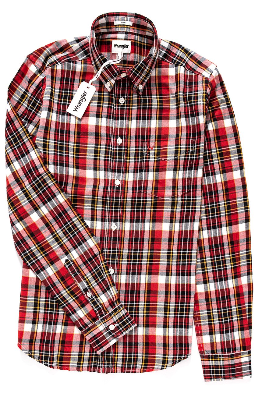 KOSZULA WRANGLER LS 1PKT BUTTON DOWN SALSA RED W5883NWWN