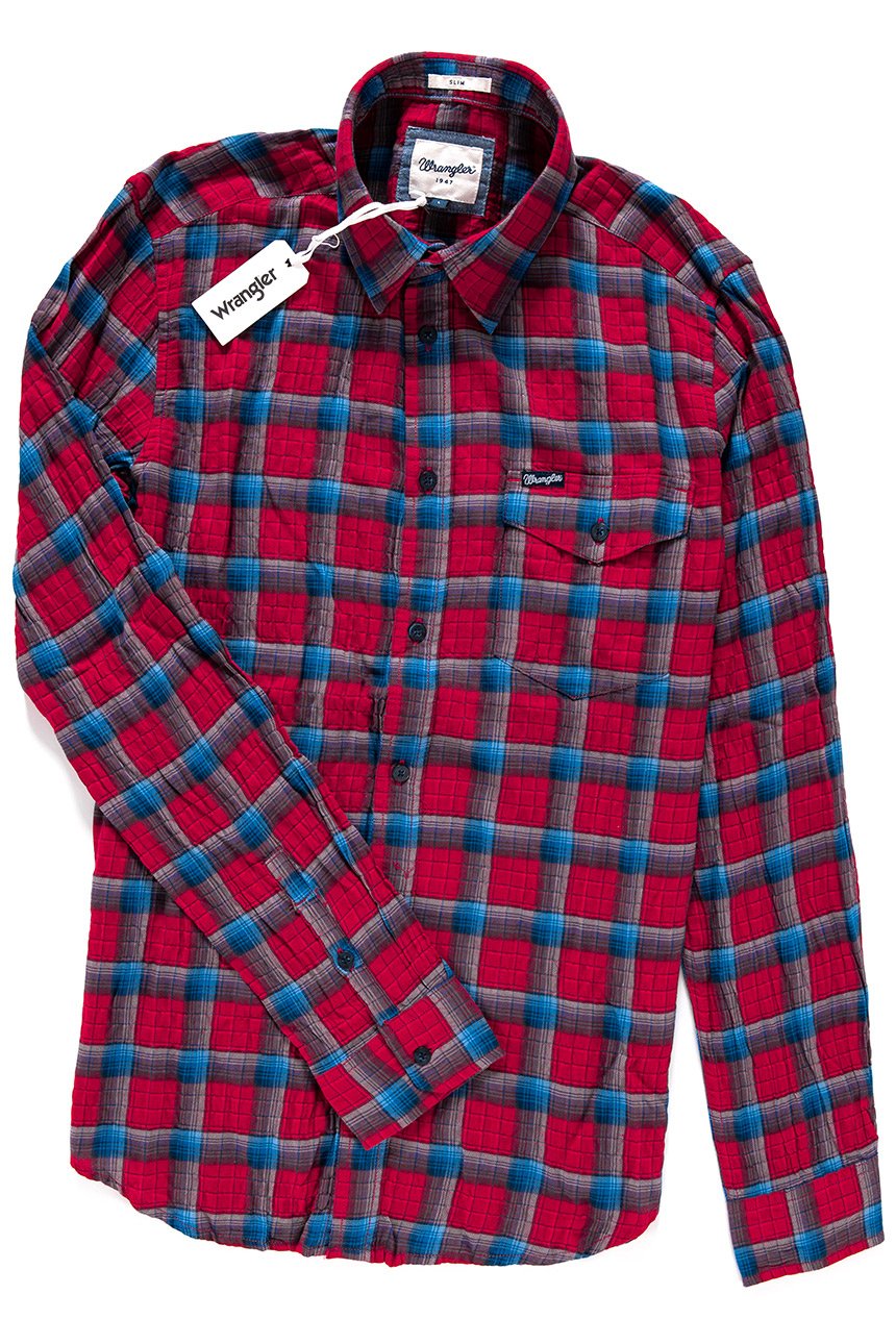 KOSZULA WRANGLER L/S 1PKT FLAP SHIRT RED W59188W47