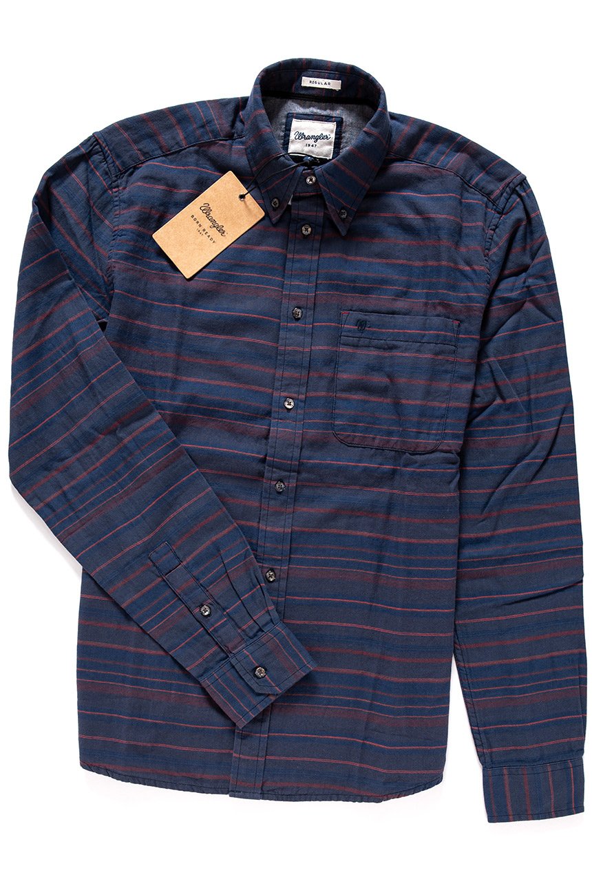 KOSZULA WRANGLER L/S 1PKT BUTTON-DOWN MOOD INDIGO W59345W38